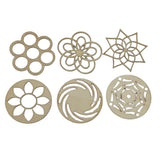 Wooden Bases (Set of 6 Shapes) For Sewing Macrame Crochet DIY Crafts Painting Arts Decoration